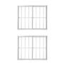 Imagem de Kit com 2 1/6 Janelas de Alumínio de Correr 100x100cm 2 Folhas com Grade e Vidro Liso Linha Soft Mgm