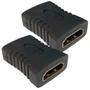Imagem de Kit com 2 Adaptadores Hdmi Femea X Femea Emenda Extensor Conector Cabo Mb