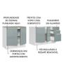 Imagem de Kit com 2 Balcões de Cozinha Madesa Lux 4 Portas 3 Gavetas (Sem Tampo e Pia) - Branco/Cinza
