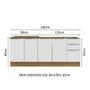 Imagem de Kit com 2 Balcões de Cozinha Madesa Lux 4 Portas 3 Gavetas (Sem Tampo e Pia) - Rustic/Branco Veludo