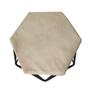 Imagem de Kit Com 2 Banquetas Hexagonal Aramado Preto Suede Bege