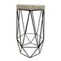 Imagem de Kit Com 2 Banquetas Hexagonal Aramado Preto Suede Bege