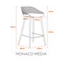 Imagem de Kit com 2 Banquetas Monaco Média Assento em Polipropileno e Base em Aço Fratini
