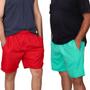 Imagem de Kit Com 2 Bermudas de Tactel Colorida Short Verão