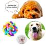 Imagem de Kit com 2 Bola Trançada De Borracha Colorida Com Sino Para Cães e Gatos 7cm