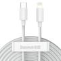 Imagem de Kit com 2 Cabos Lightnng para USB C Baseus Simple Wisdom 20W 2PCS/Set1.5m Branco power delivery