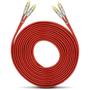 Imagem de Kit com 2 Cabos RCA 5 Metros Dupla Blindagem Cobre Vermelho 