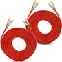 Imagem de Kit com 2 Cabos RCA 5 Metros Dupla Blindagem Cobre Vermelho 