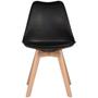 Imagem de Kit Com 2 Cadeira Leda Preta - Charles Eames Wood Com Almofa