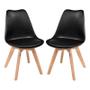 Imagem de Kit Com 2 Cadeira Leda Preta - Charles Eames Wood Com Almofa