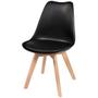 Imagem de Kit com 2 Cadeiras Leda Preta - Charles Eames Wood com Almofada