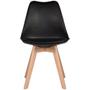 Imagem de Kit com 2 Cadeiras Leda Preta - Charles Eames Wood com Almofada