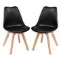 Imagem de Kit com 2 Cadeiras Leda Preta - Charles Eames Wood com Almofada