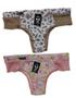 Imagem de Kit com 2 calcinhas,tanga Carine,microfibra com renda,estampada