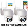 Imagem de Kit com 2 Câmeras de segurança externa Plus+ Wi-Fi panorâmica atualizada