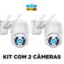 Imagem de Kit com 2 Câmeras de segurança externa Plus+ Wi-Fi panorâmica atualizada para monitoramento completo