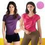 Imagem de KIT com 2 CAMISETAS Blusinha DRY Tecido Furadinho feminina Academia Corrida Yoga 1009