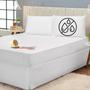 Imagem de Kit Com 2 Capa Protetor Colchão Casal Cama Box Impermeável Com Elástico Branco