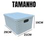 Imagem de Kit com 2 - cesto caixa organizadora rattan com tampa - 7,5 litros - branco