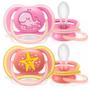 Imagem de Kit com 2 Chupeta Ultra Air Dupla Tam.2 Baleia/estrela 6-18m Philips Avent bebê menina 