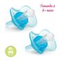 Imagem de Kit com 2 Chupetas Comfort Ursinho Com Ventilação Bico Simétrico Azul Rosa Buba