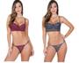 Imagem de Kit Com 2 Conjuntos De Lingerie Em Renda Cropped Moda Intima