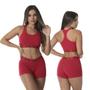 Imagem de Kit com 2 conjuntos Top + Short Algodão Penteado