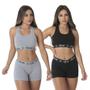 Imagem de Kit com 2 conjuntos Top + Short Algodão Penteado