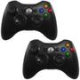 Imagem de Kit Com 2 Controles Compatível com Xbox 360 Sem Fio - A Pilha