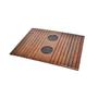 Imagem de Kit com 2 Esteiras Bandejas para Braço de Sofá com Porta Copos em Madeira Castanho