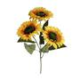 Imagem de Kit Com 2 Haste Flor Artificial De Girassol X 3 60Cm