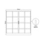 Imagem de Kit com 2 Janelas de Aço de Correr 100x150cm 4 Folhas Minas Sul Mgm