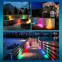 Imagem de Kit com 2 - Luminária Solar Arandela Luz Colorida LED RGB para Muro, Parede, Escada - Luzes para Deck Piscina