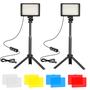 Imagem de Kit com 2 Luzes de Vídeo LED Ci-Fotto 5600K - Reguláveis com Tripé