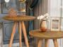 Imagem de Kit com 2 Mesa Apoio e Lateral de Sofá Retrô Classic Decoração - Freijó