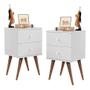 Imagem de Kit com 2 Mesa de Cabaceira Candy Retro 2 Gavetas Branco - Click