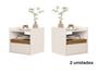 Imagem de Kit Com 2 Mesas De Cabeceiras Suspensa Com 1 Porta Eva - Cor: Off White Com Nature - Lojas G2