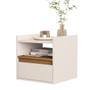 Imagem de Kit Com 2 Mesas De Cabeceiras Suspensa Com 1 Porta Eva - Cor: Off White Com Nature - Lojas G2