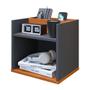 Imagem de Kit Com 2 Mesas de Cabeceiras Suspensa Madri Com Porta Celular Retro -Cor: Cinza Com Cinamomo - Lojas K7
