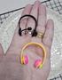 Imagem de Kit com 2 Mini Fones de Ouvido Amarelo e Preto