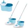 Imagem de Kit com 2 Mops Giratorios com Esfregao para Limpeza Profunda Balde Centrifuga Mor
