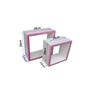 Imagem de Kit com 2 Nichos em MDP branco com bordas rosa
