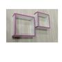 Imagem de Kit com 2 Nichos em MDP branco com bordas rosa