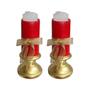 Imagem de Kit com 2 Peças Castical Vermelho Natal com Laco Natalino