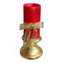 Imagem de Kit com 2 Peças Castical Vermelho Natal com Laco Natalino