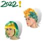 Imagem de Kit Com 2 Perucas Verde Amarelo Chanel Punk Brasil Copa Do Mundo