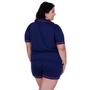 Imagem de Kit Com 2 Pijamas Americano Plus Size Com Botões Amamentação - c11 KIT 2 PLUS BRENDA PRETO E MARINHO