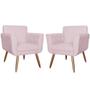 Imagem de Kit Com 2 Poltronas Cadeiras Isabella Estofadas Corano Rosa Bebe - INCASA DECOR