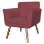 Imagem de Kit Com 2 Poltronas Cadeiras Isabella Estofadas Suede Vermelho Bordo - INCASA DECOR