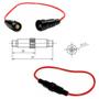 Imagem de Kit Com 2 Porta Fusível Padrão Com Fio 20a 12vdc Prático E Seguro PT1199